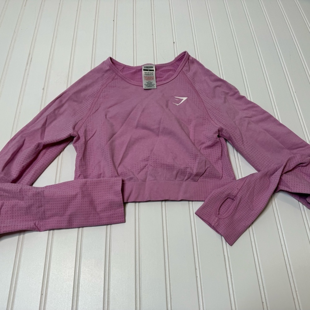 Gymshark Vital Seamless Crop Top Womens Medium Long Sleeve Athletic Workout 1838